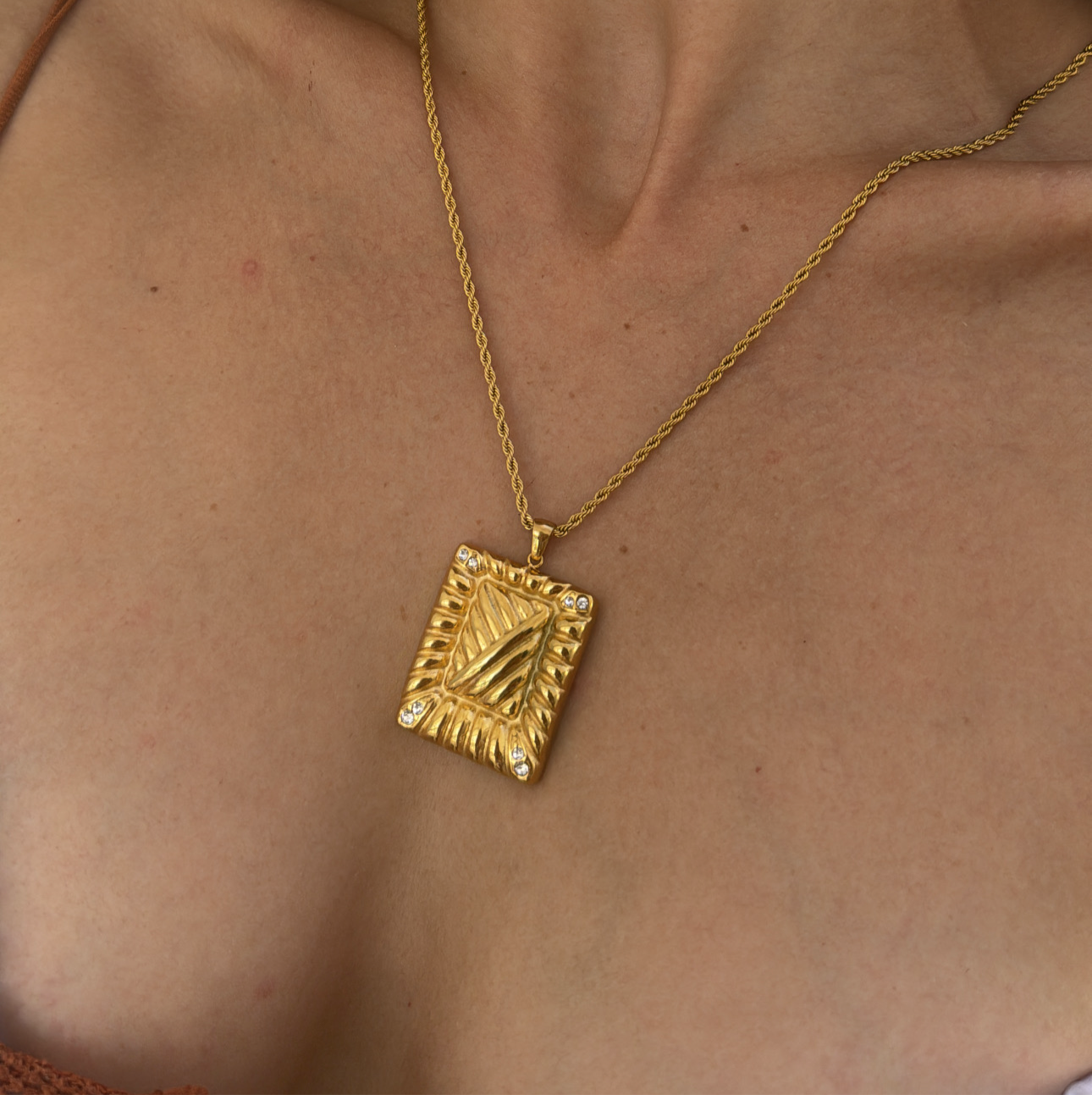 Gold Plaque Necklace