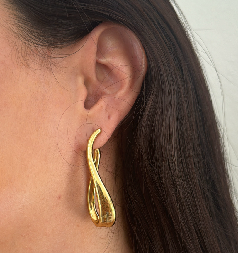 Dramatic Gold Droplet Earrings